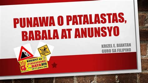 klasipikadong anunsyo halimbawa|Punawa o patalastas, Babala AT Anunsyo.pptx .